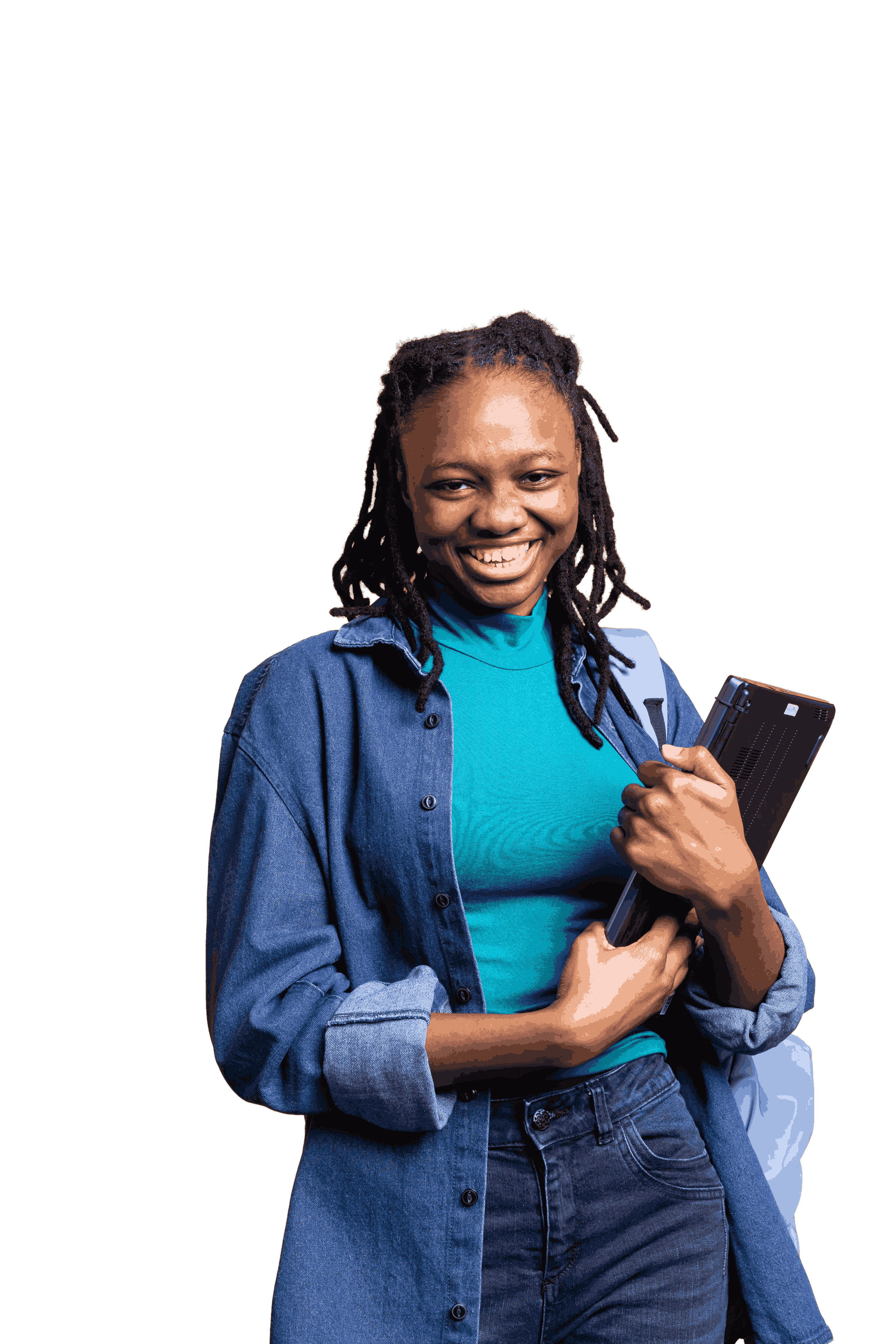 Woman holding a tablet